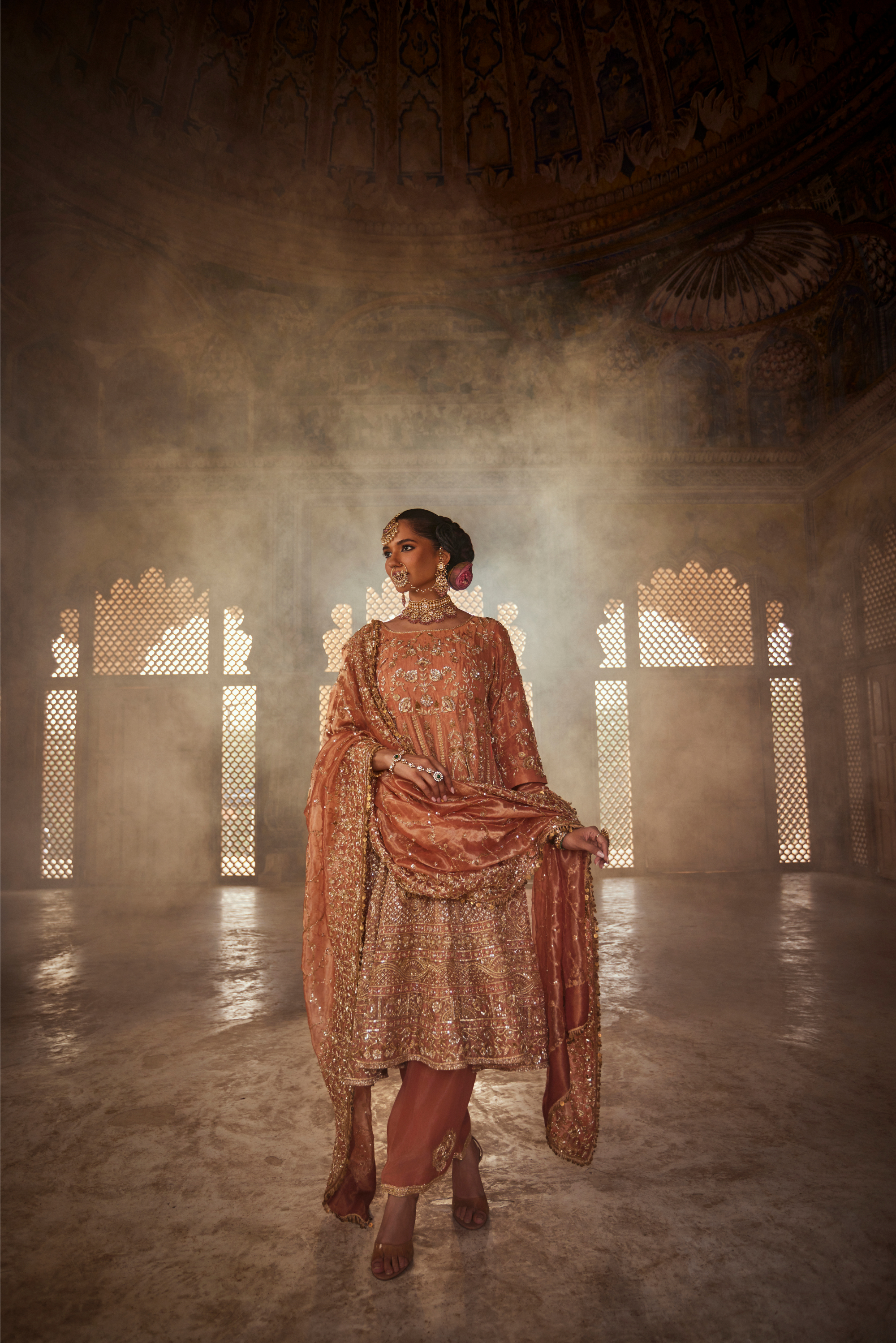 Peach Anarkali Salwar Set