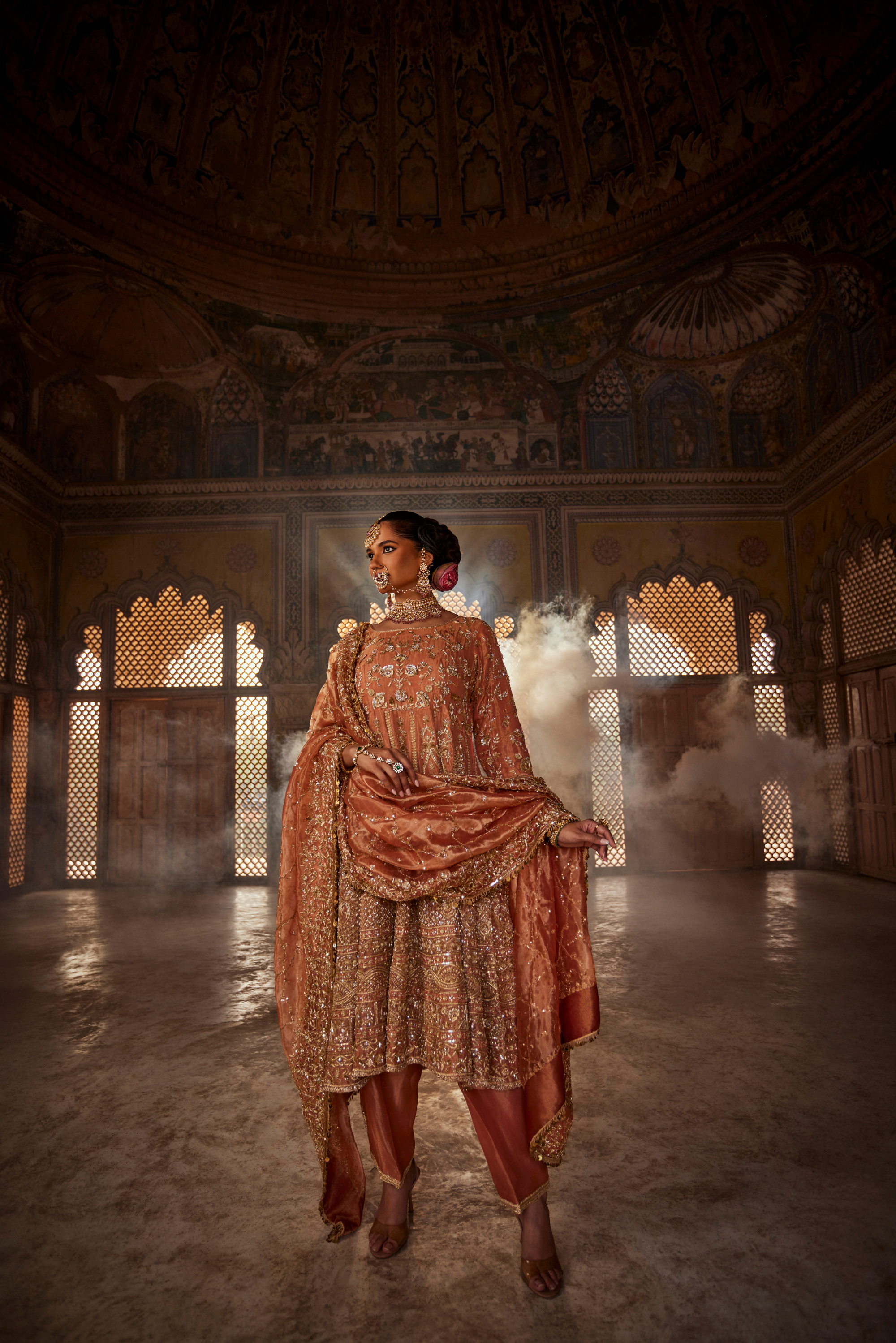 Peach Anarkali Salwar Set