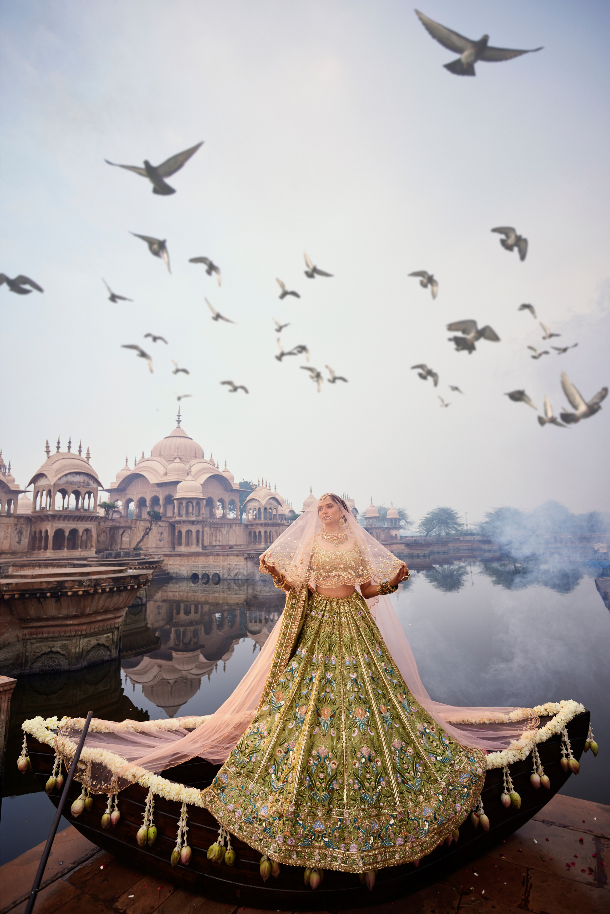 Birdsong Green Lehenga