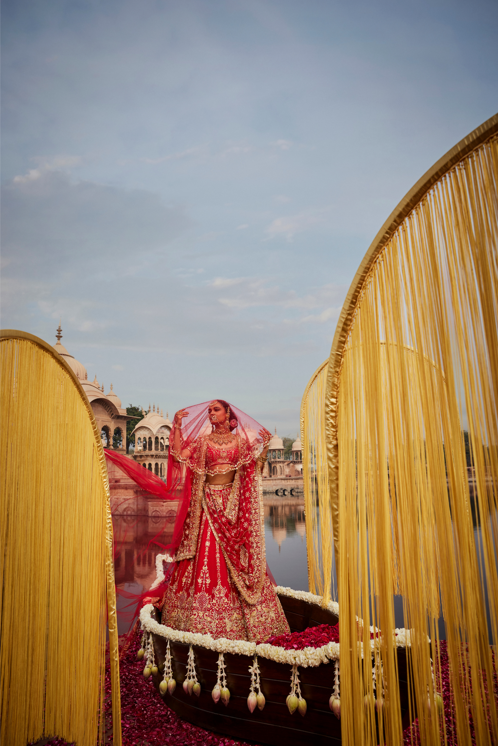 Red Raw silk Lehenga