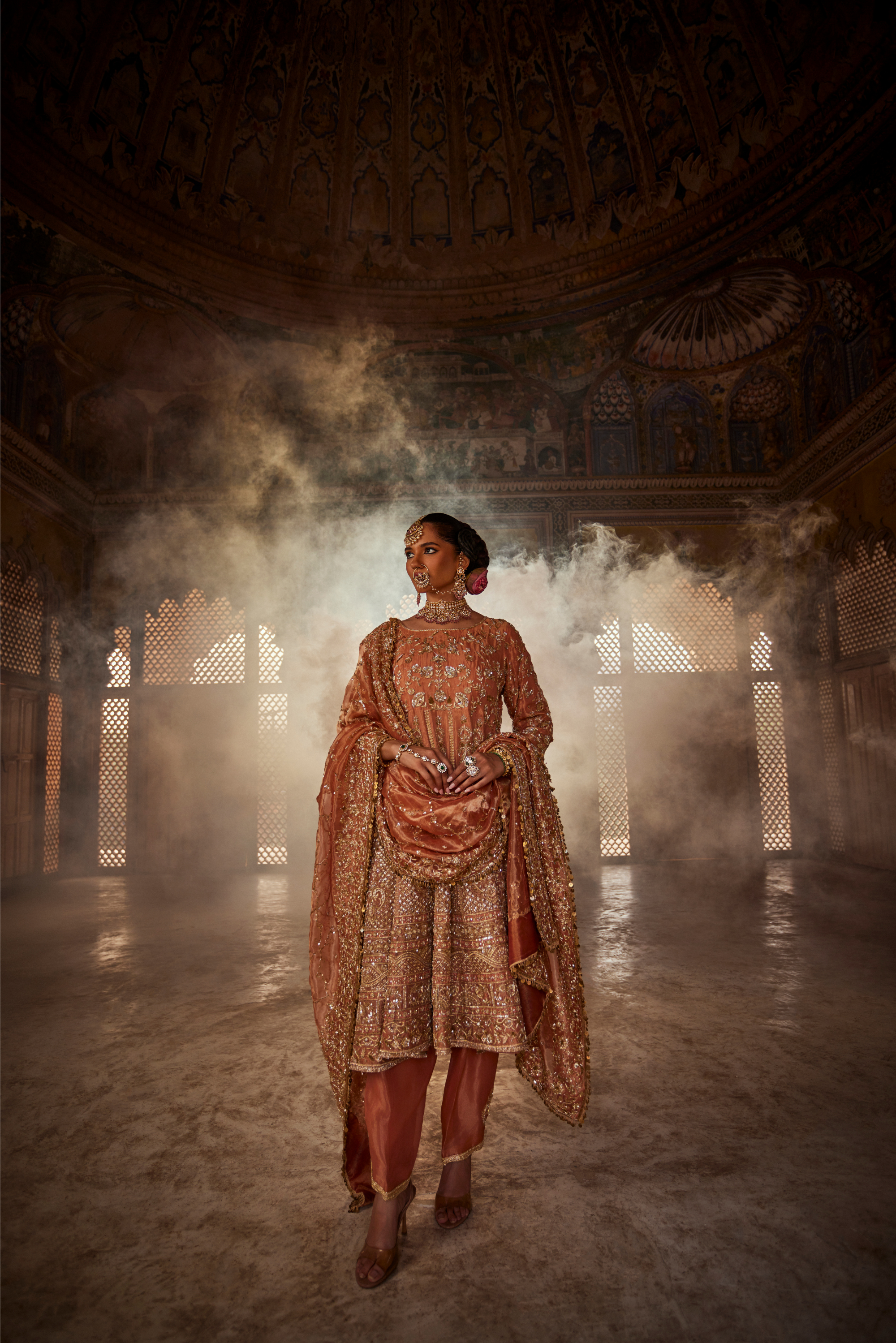 Peach Anarkali Salwar Set