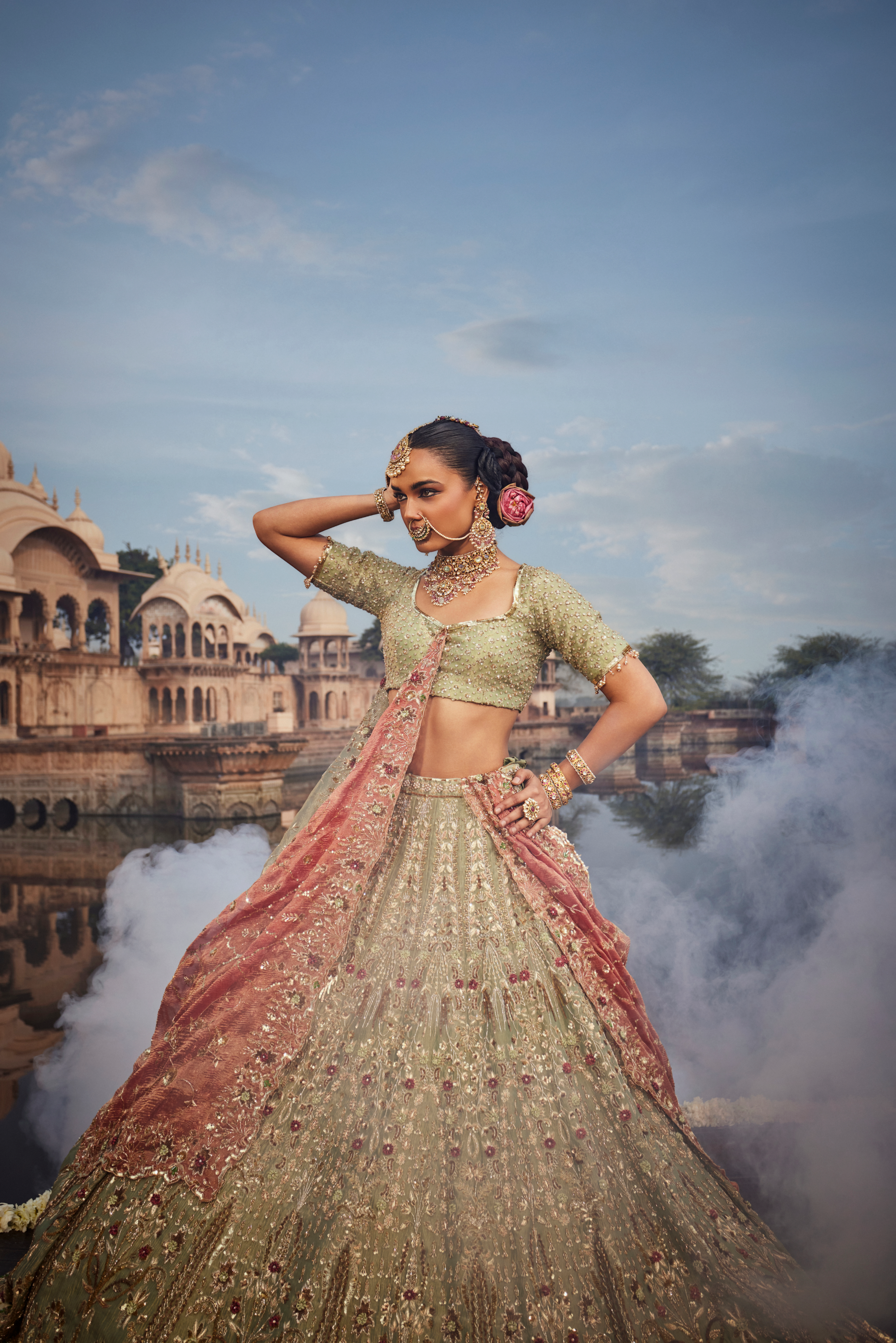 Seaglass Blue Lehenga
