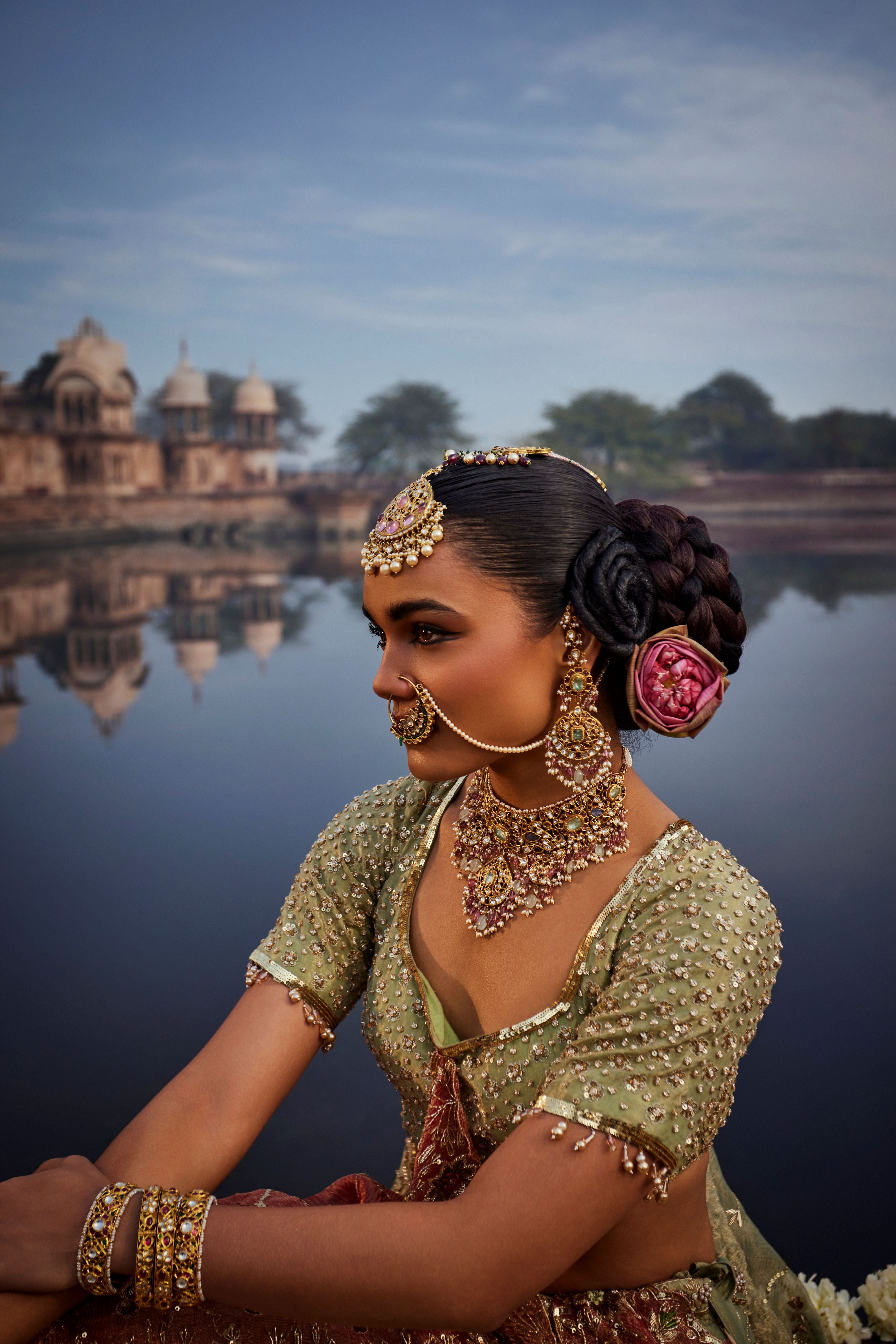 Seaglass Blue Lehenga